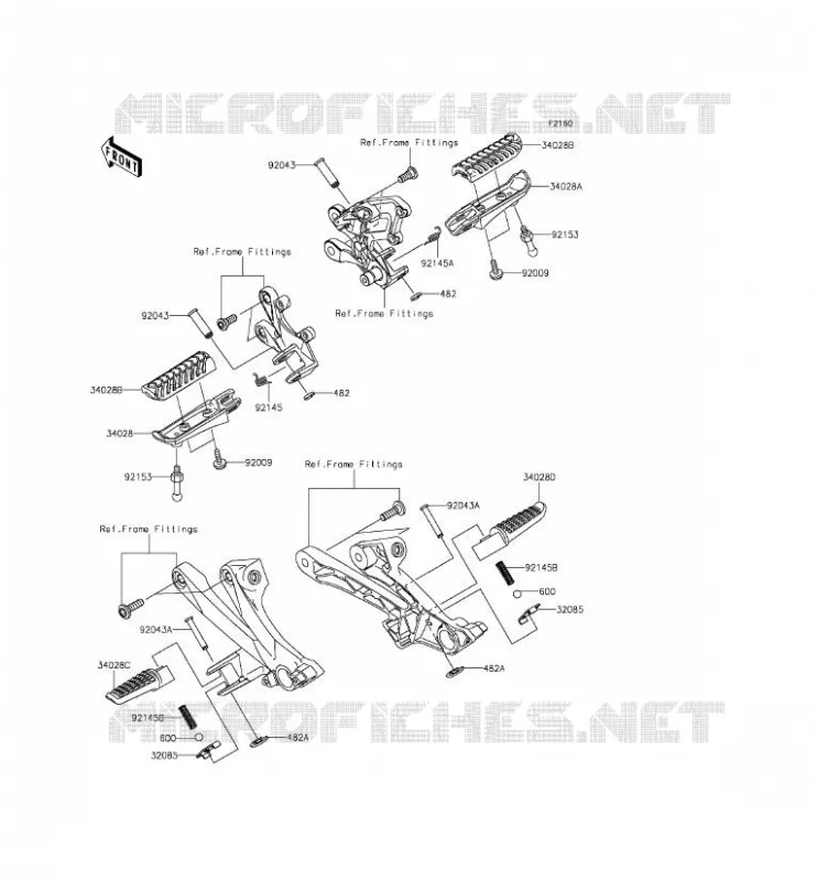 REPOSE PIED Kawasaki MOTOS 1400 2015 ZZR1400 ABS  ZX1400FFFA