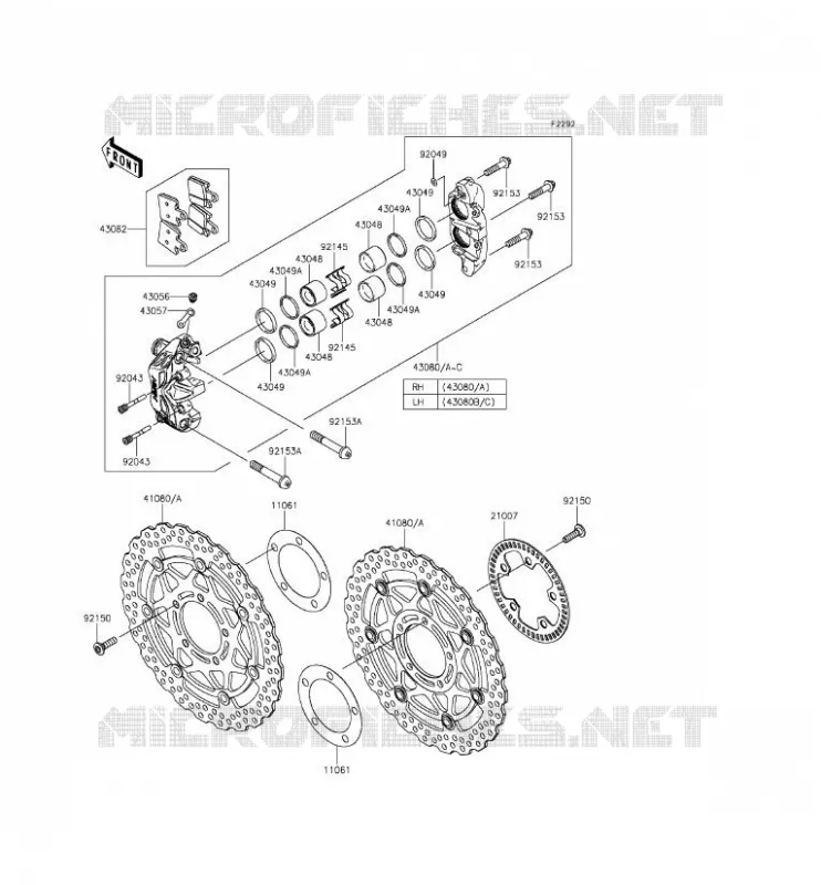 FREIN AVANT Kawasaki MOTOS 1400 2015 ZZR1400 ABS  ZX1400FFFB