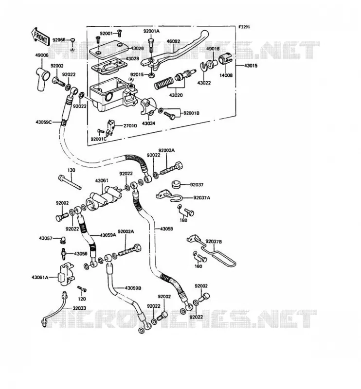 MAITRE CYLINDRE AV Kawasaki MOTOS 400 1991 Z400FII  ZX400-C4