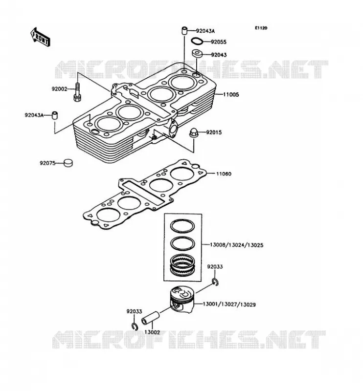 CYLINDRE/PISTON Kawasaki MOTOS 400 1994 Z400FII  ZX400-C5