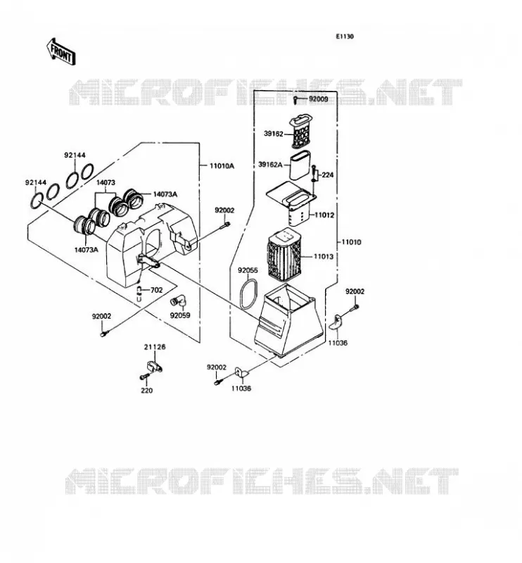FILTRE A AIR Kawasaki MOTOS 400 1994 Z400FII  ZX400-C5