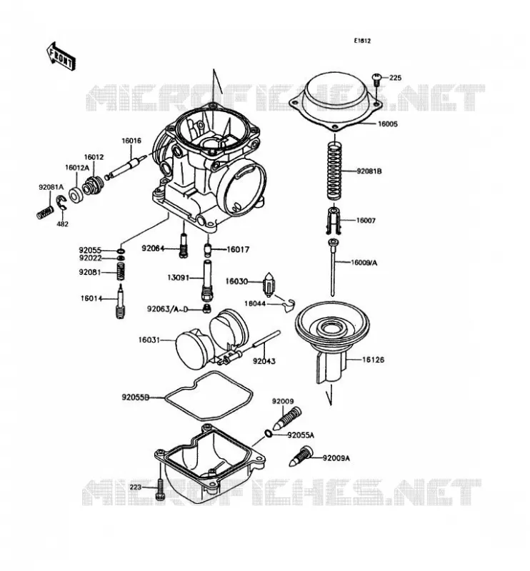 PI&Egrave;CES DE CARBURATEUR Kawasaki MOTOS 400 1994 Z400FII  ZX400-C5