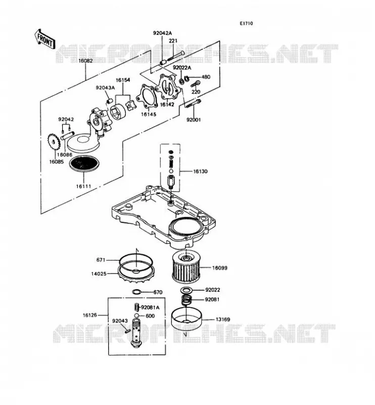 POMPE A HUILE Kawasaki MOTOS 400 1994 Z400FII  ZX400-C5