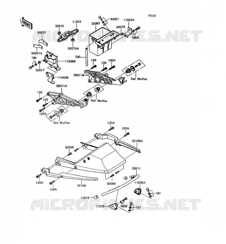 SUPPORT BATTERIE Kawasaki MOTOS 400 1994 Z400FII  ZX400-C5