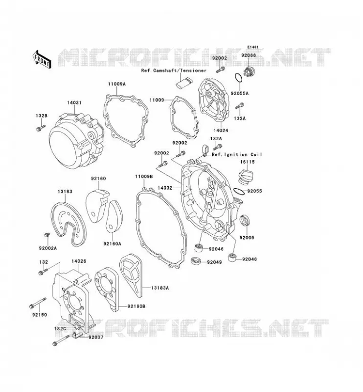 COUVERCLES MOTEUR Kawasaki MOTOS 400 1990 ZXR400  ZX400-H2