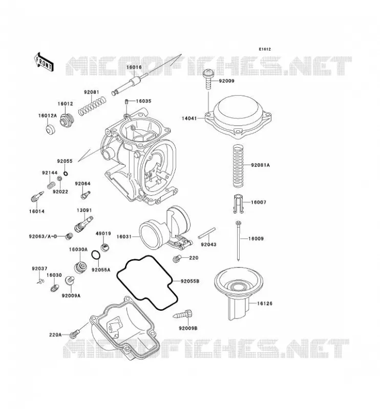 PI&Egrave;CES DE CARBURATEUR Kawasaki MOTOS 400 1990 ZXR400  ZX400-H2
