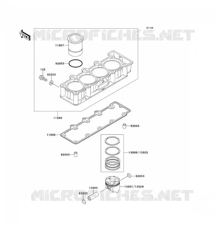 CYLINDRE/PISTON Kawasaki MOTOS 400 1991 ZXR400  ZX400-L1