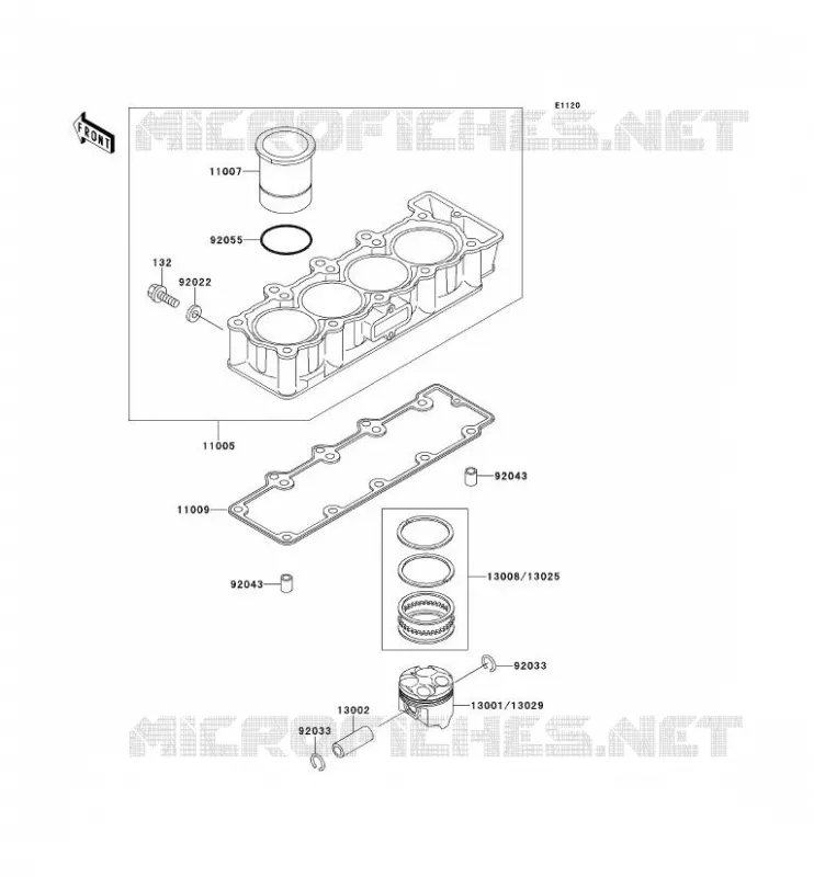 CYLINDRE/PISTON Kawasaki MOTOS 400 1991 ZXR400  ZX400-L1