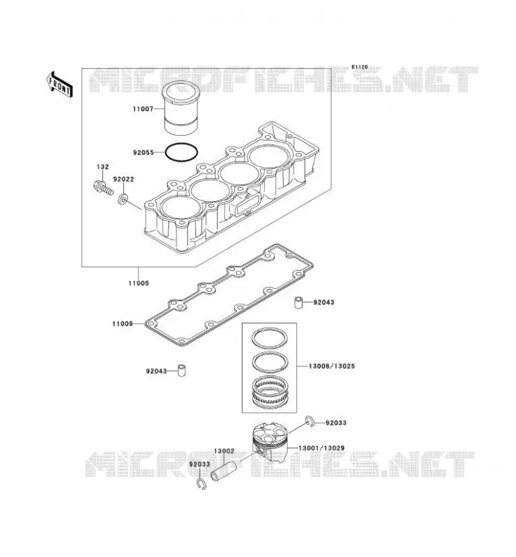 CYLINDRE/PISTON Kawasaki MOTOS 400 1992 ZXR400  ZX400-L2