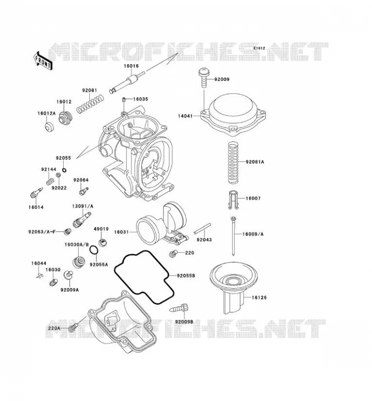PI&Egrave;CES DE CARBURATEUR Kawasaki MOTOS 400 1992 ZXR400  ZX400-L2