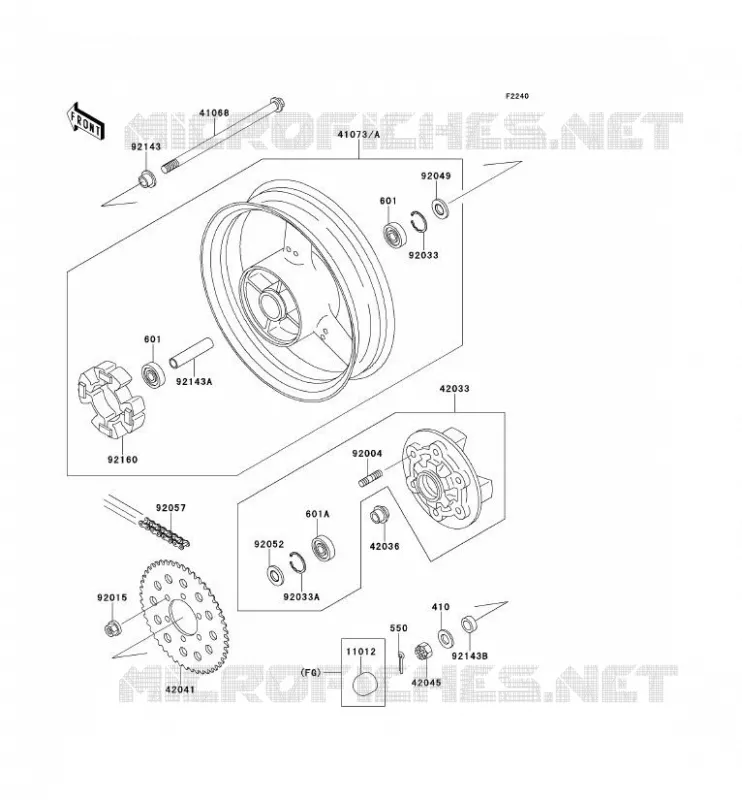 MOYEU ARRIERE Kawasaki MOTOS 400 1992 ZXR400  ZX400-L2