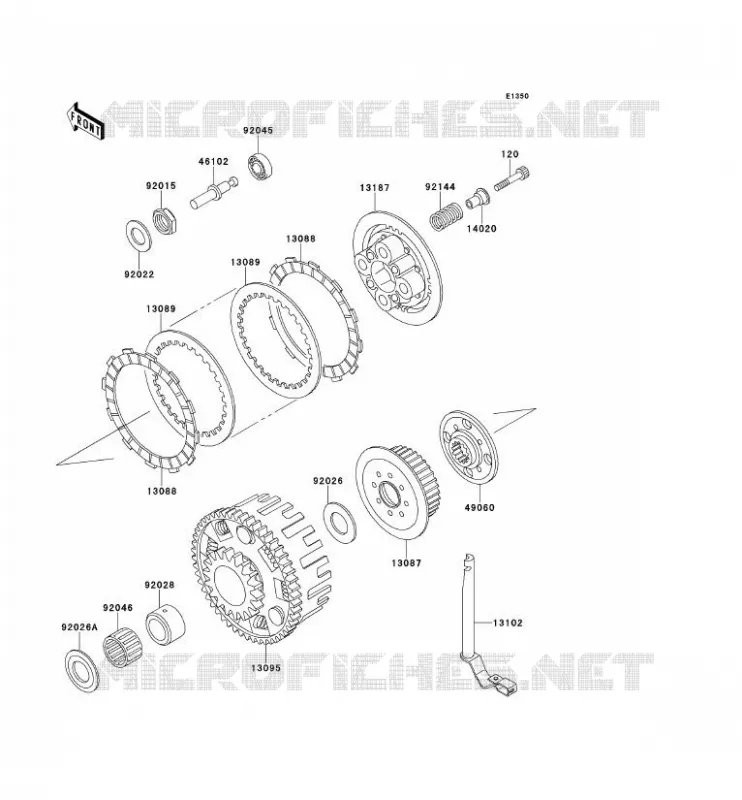 EMBRAYAGE Kawasaki MOTOS 400 1993 ZXR400  ZX400-L3