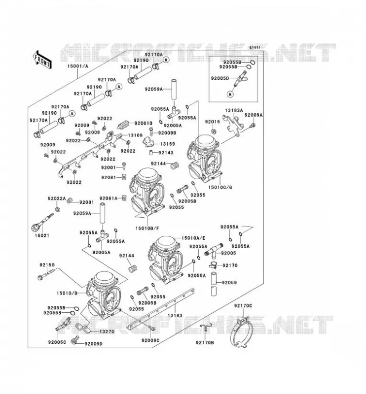 CARBURATEUR(3/3) Kawasaki MOTOS 400 1994 ZXR400  ZX400-L4