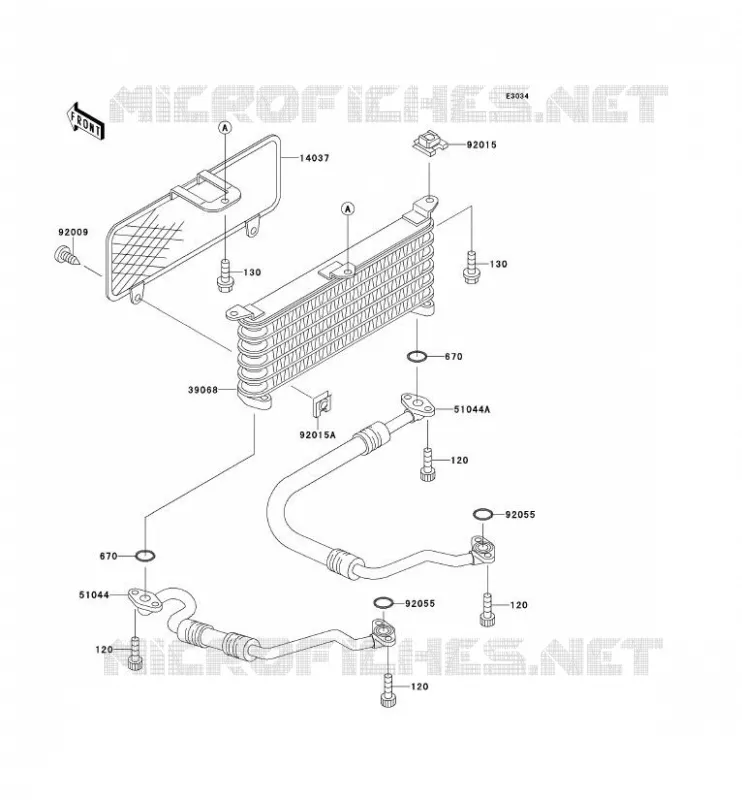 RADIATEUR D'HUILE Kawasaki MOTOS 400 1995 ZXR400  ZX400-L5