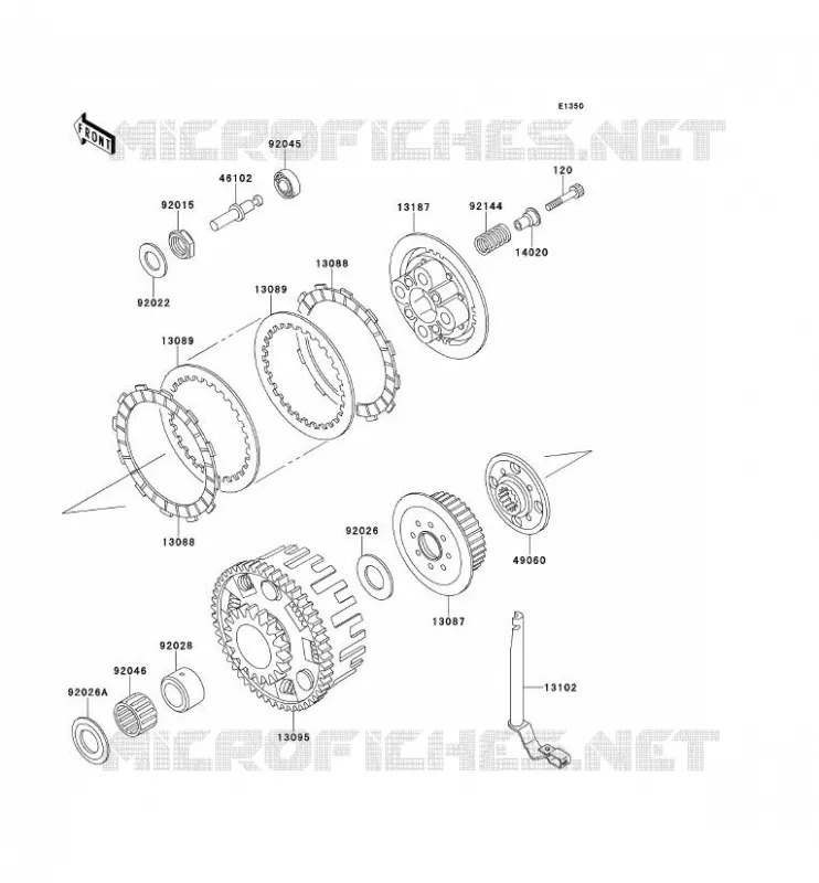 EMBRAYAGE Kawasaki MOTOS 400 1997 ZXR400  ZX400-L7