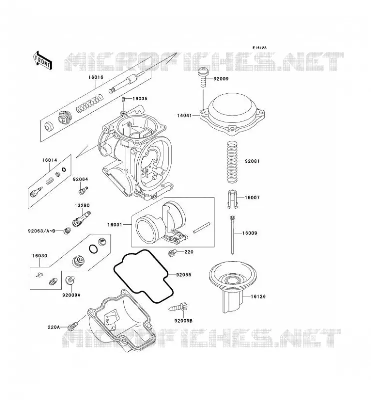 PI&Egrave;CES DE CARBURATEUR Kawasaki MOTOS 400 1997 ZXR400  ZX400-L7