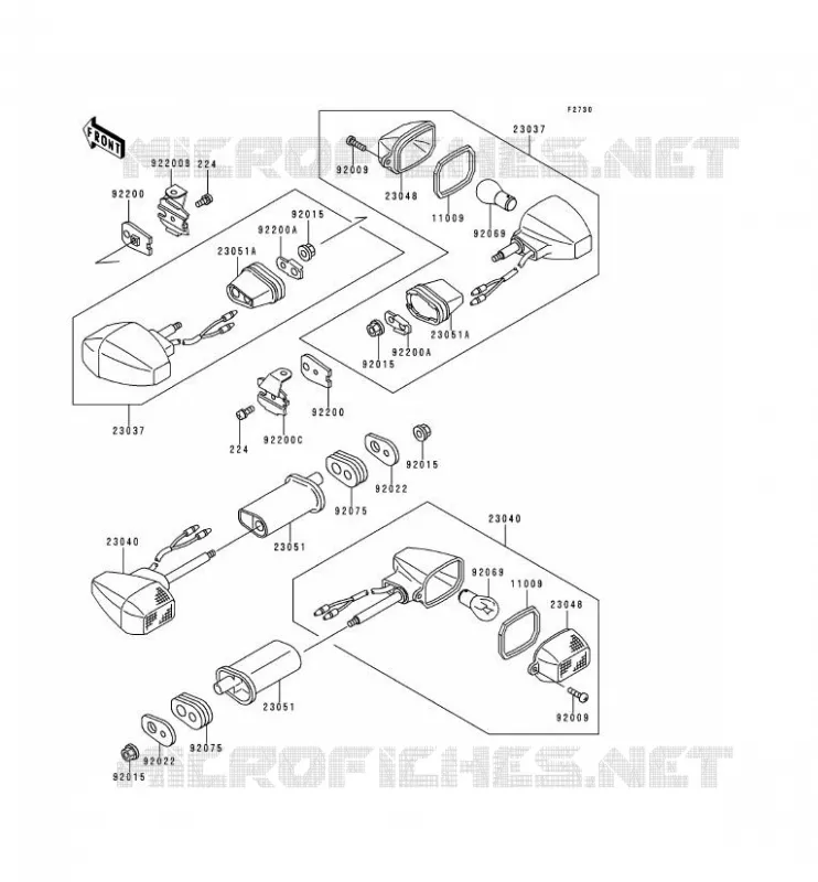 CLIGNOTANTS Kawasaki MOTOS 400 1999 ZXR400  ZX400-L9