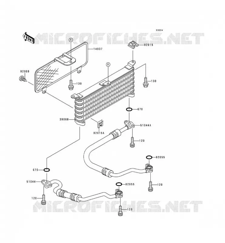RADIATEUR D'HUILE Kawasaki MOTOS 400 1999 ZXR400  ZX400-L9