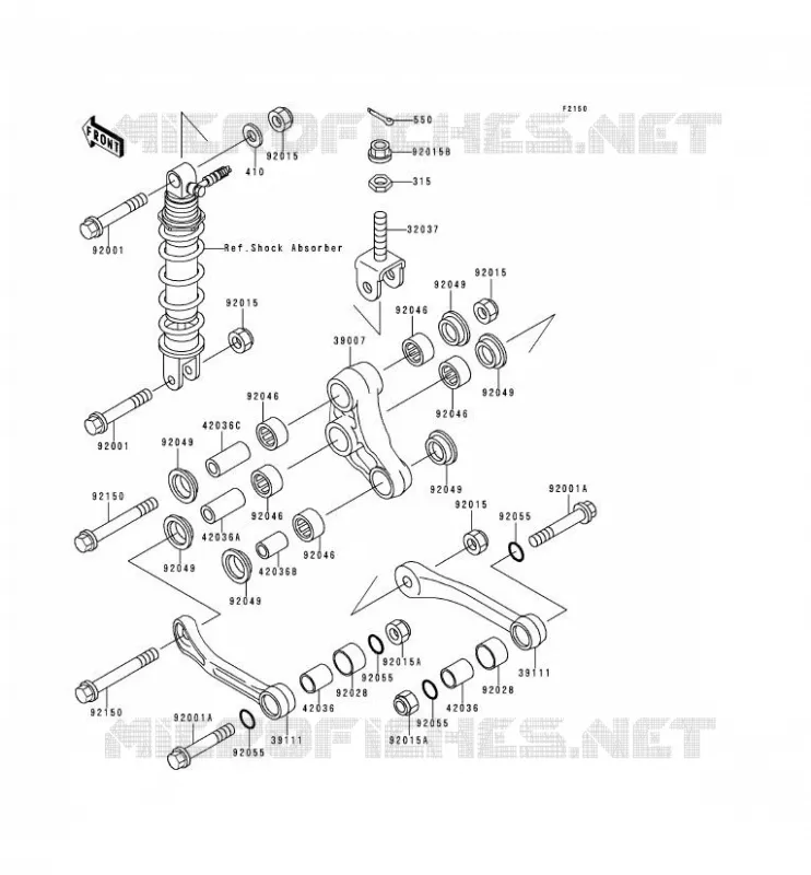 SUSPENSION Kawasaki MOTOS 400 1999 ZXR400  ZX400-L9