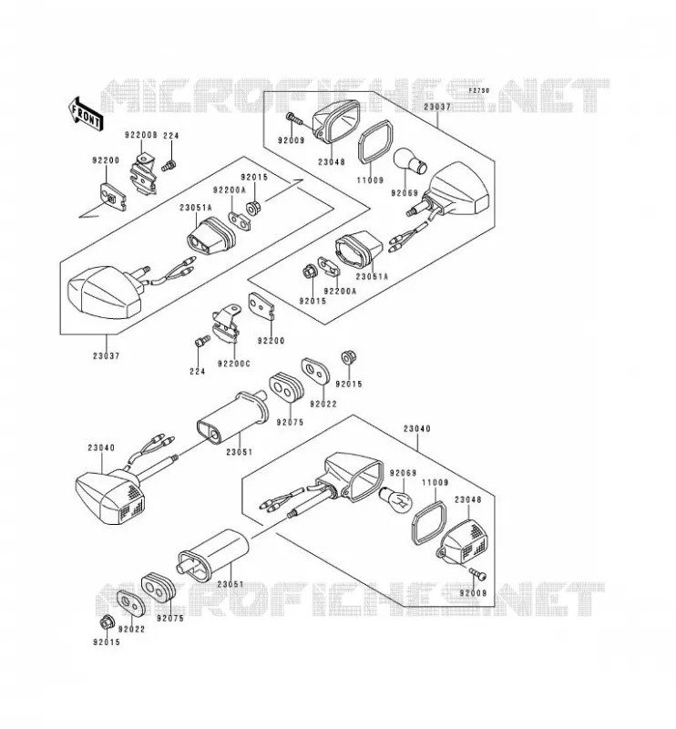 CLIGNOTANTS Kawasaki MOTOS 400 1999 ZXR400  ZX400-L9