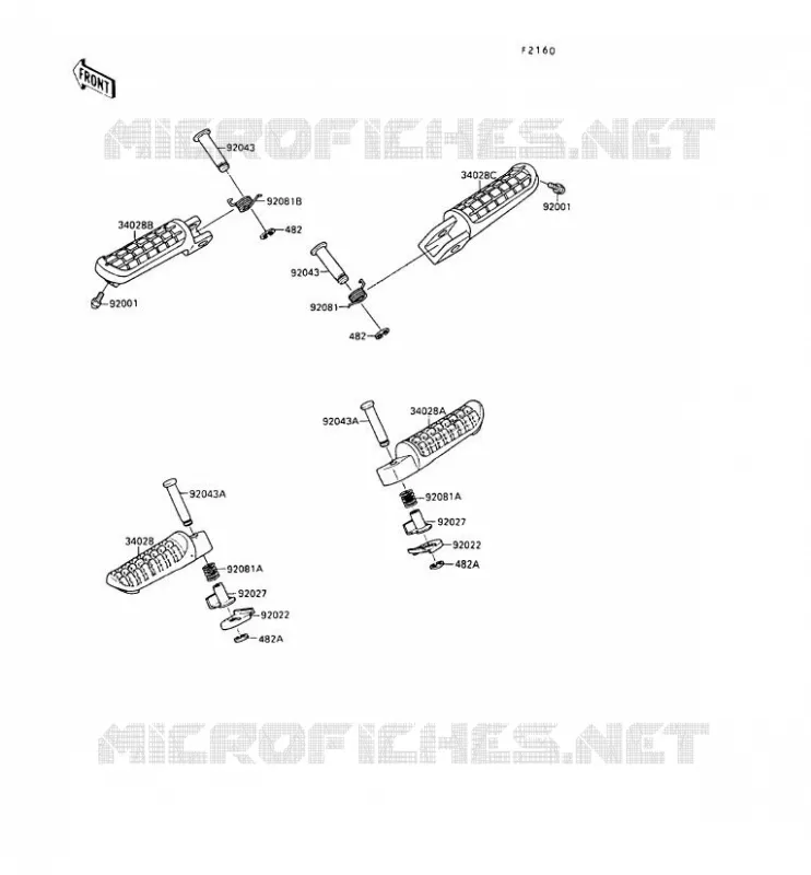 REPOSE PIED Kawasaki MOTOS 500 1990 GPX500R  ZX500-B3