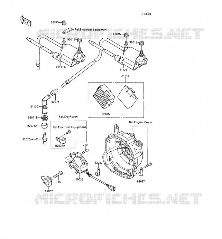 SYSTEME D&acute;ALLUMAGE Kawasaki MOTOS 500 1990 GPX500R  ZX500-B3
