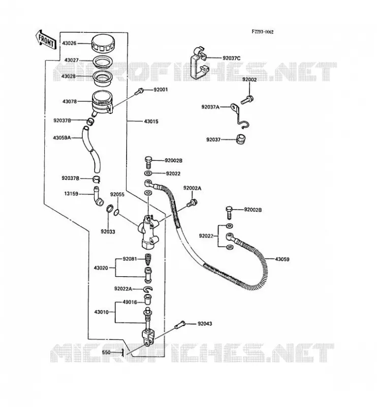 MAITRE CYLINDRE ARRI&Egrave;RE Kawasaki MOTOS 600 1987 GPZ600R  ZX600-A3