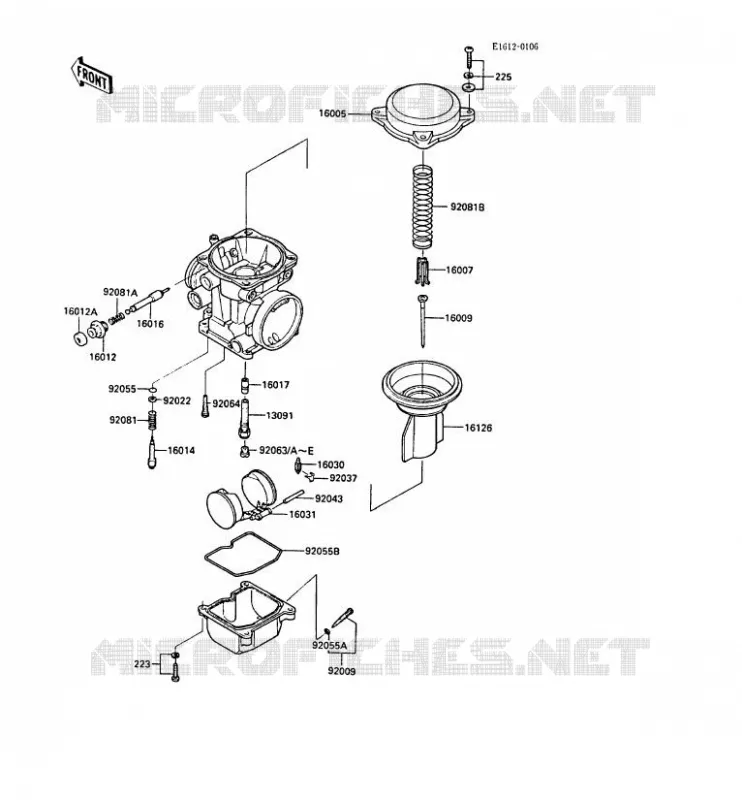 PI&Egrave;CES DE CARBURATEUR Kawasaki MOTOS 600 1987 GPZ600R  ZX600-A3