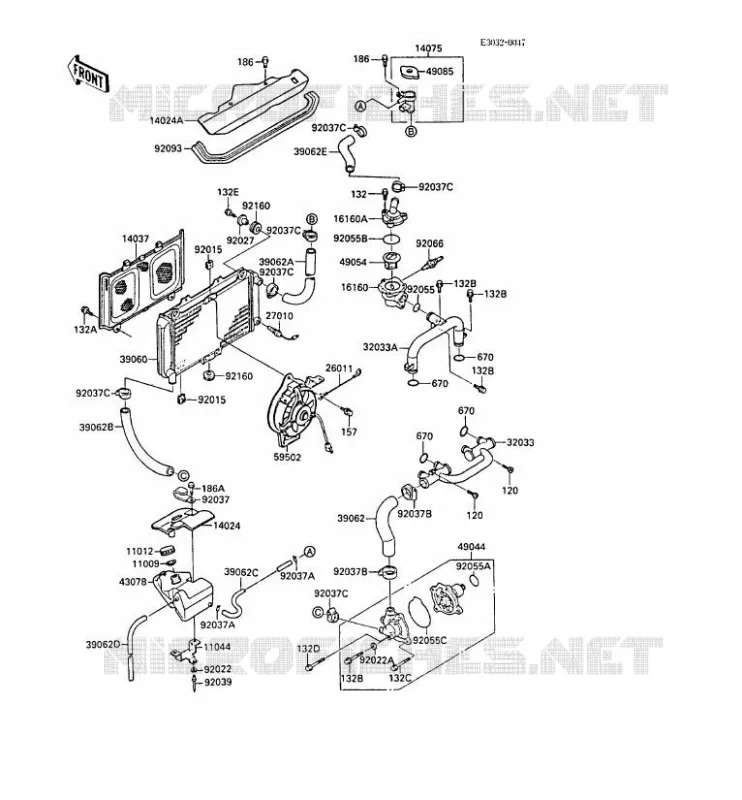 RADIATEUR Kawasaki MOTOS 600 1987 GPZ600R  ZX600-A3
