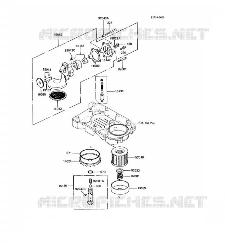 POMPE A HUILE Kawasaki MOTOS 600 1989 GPZ600R  ZX600-A5A