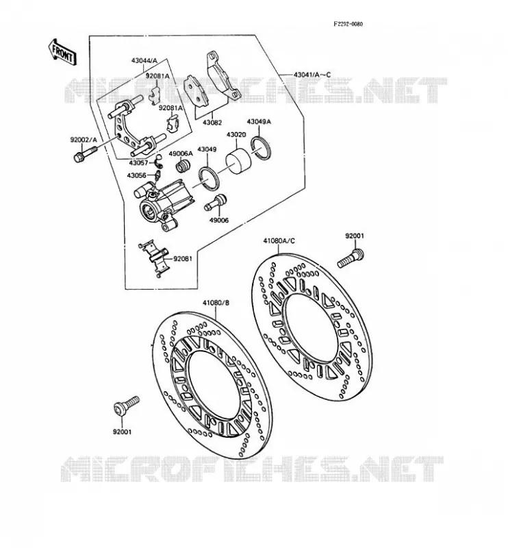 FREIN AVANT Kawasaki MOTOS 600 1989 GPZ600R  ZX600-A5A