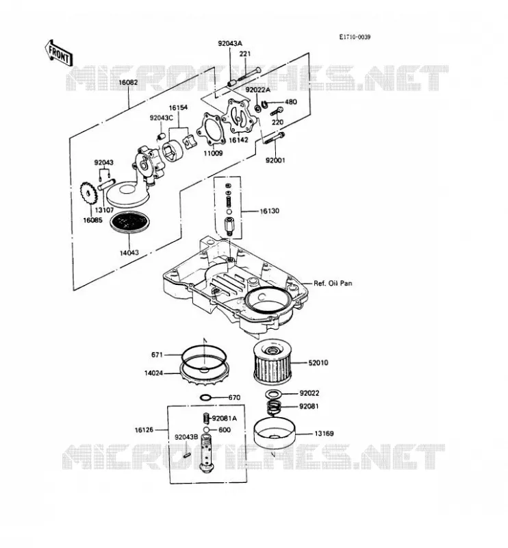 POMPE A HUILE Kawasaki MOTOS 600 1988 GPX600R  ZX600-C1