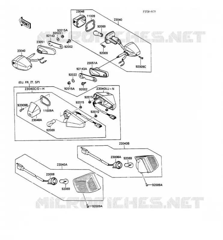 CLIGNOTANTS Kawasaki MOTOS 600 1988 GPX600R  ZX600-C1