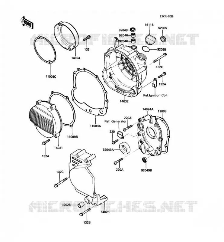 COUVERCLES MOTEUR Kawasaki MOTOS 600 1989 GPX600R  ZX600-C2