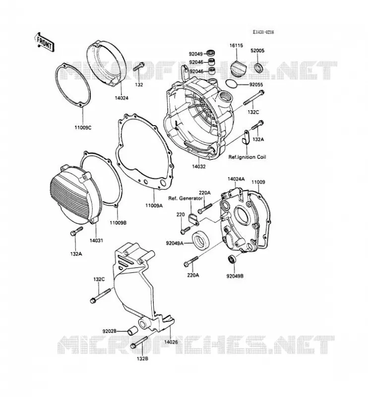 COUVERCLES MOTEUR Kawasaki MOTOS 600 1989 GPX600R  ZX600-C2