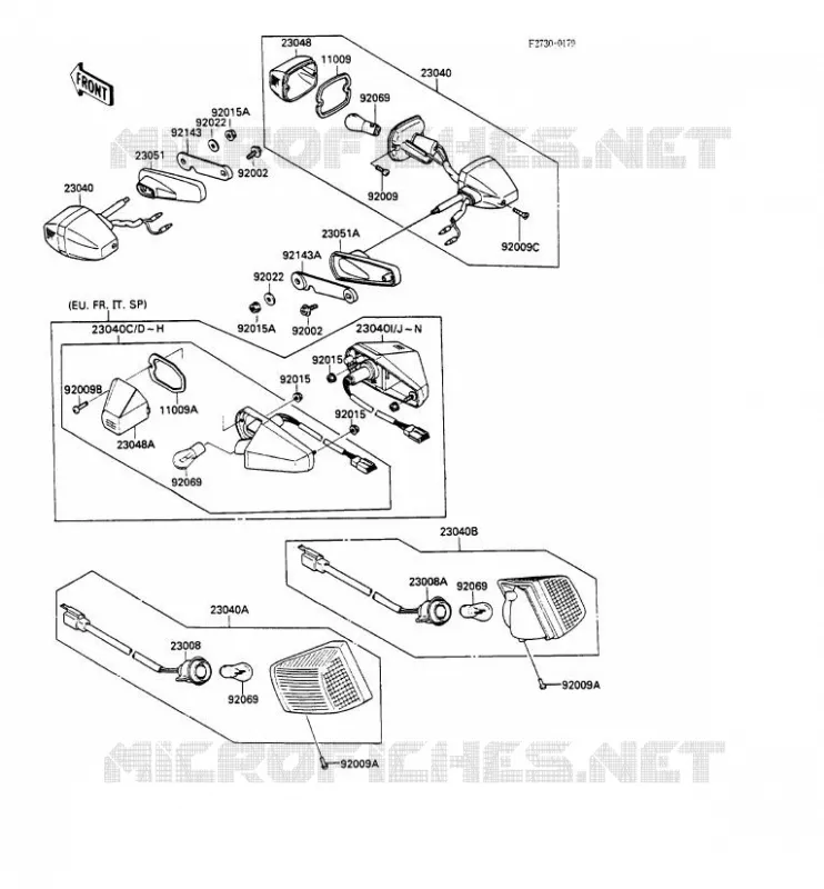 CLIGNOTANTS Kawasaki MOTOS 600 1989 GPX600R  ZX600-C2