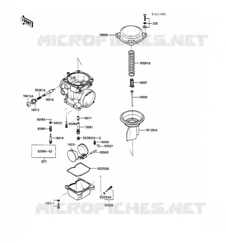 PI&Egrave;CES DE CARBURATEUR Kawasaki MOTOS 600 1989 GPX600R  ZX600-C2