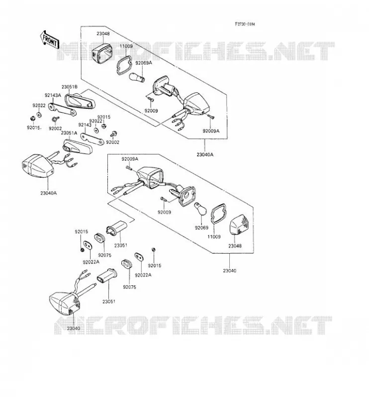 CLIGNOTANTS Kawasaki MOTOS 600 1990 GPX600R  ZX600-C3