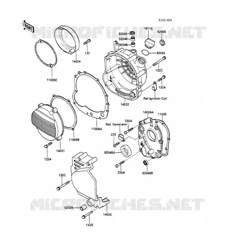 COUVERCLES MOTEUR Kawasaki MOTOS 600 1990 GPX600R  ZX600-C3