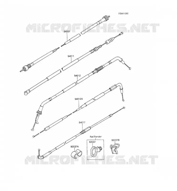 CABLES Kawasaki MOTOS 600 1992 GPX600R  ZX600-C5