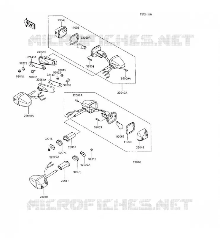 CLIGNOTANTS Kawasaki MOTOS 600 1992 GPX600R  ZX600-C5