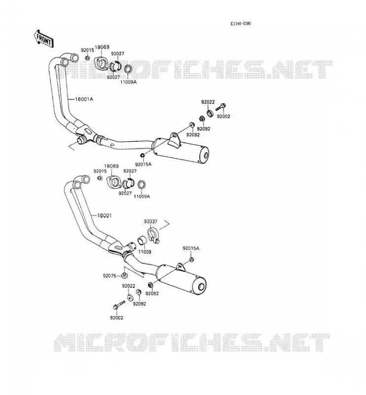&Eacute;CHAPPEMENT Kawasaki MOTOS 600 1993 GPX600R  ZX600-C6