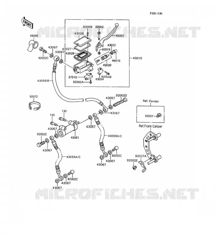 MAITRE CYLINDRE AV Kawasaki MOTOS 600 1993 GPX600R  ZX600-C6