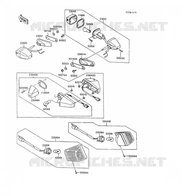 CLIGNOTANTS Kawasaki MOTOS 600 1994 GPX600R  ZX600-C7