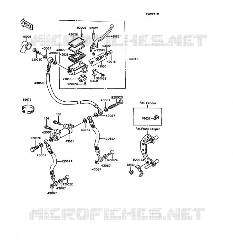 MAITRE CYLINDRE AV Kawasaki MOTOS 600 1995 GPX600R  ZX600-C8