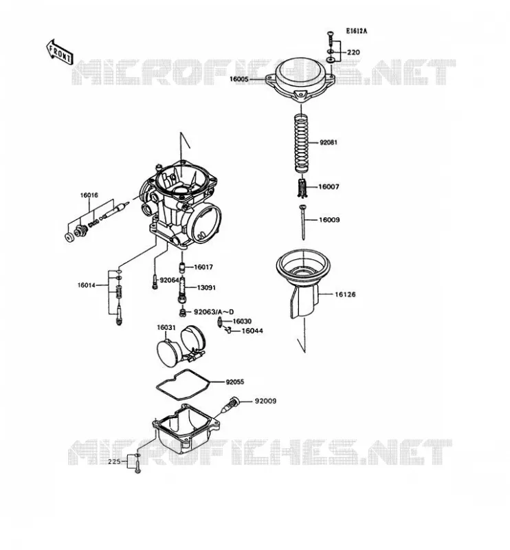 PI&Egrave;CES DE CARBURATEUR Kawasaki MOTOS 600 1995 GPX600R  ZX600-C8