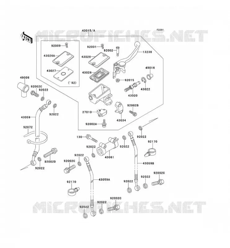 MAITRE CYLINDRE AV Kawasaki MOTOS 600 1991 ZZR600  ZX600-D2A