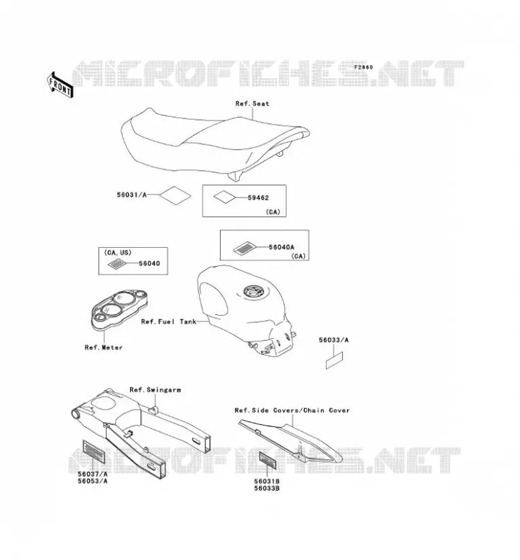 LABEL Kawasaki MOTOS 600 2002 ZZR600  ZX600-E10
