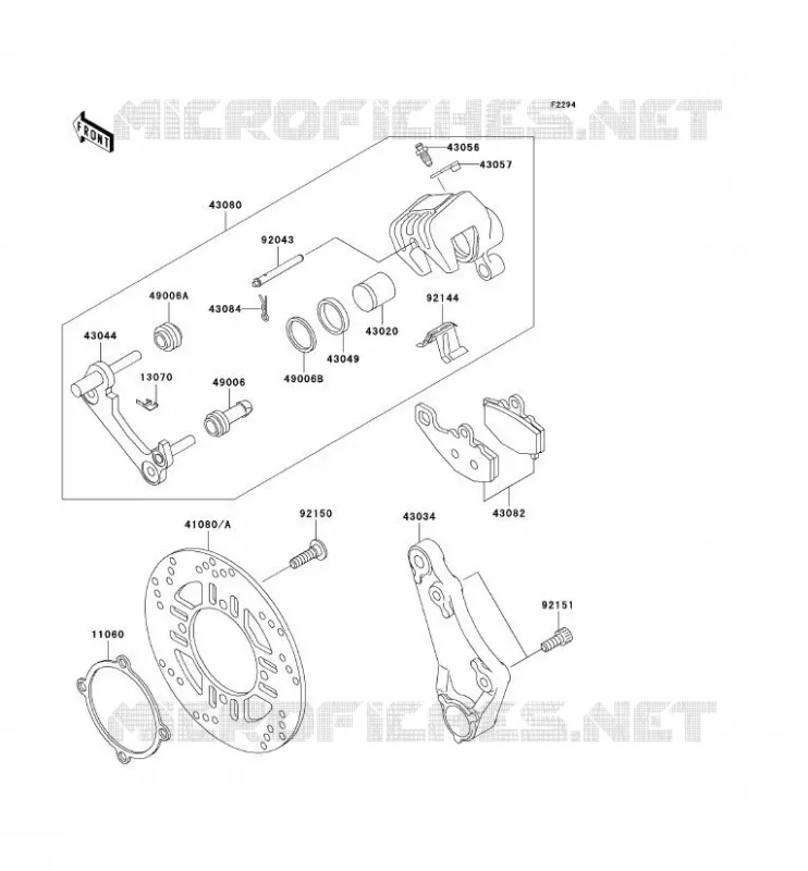 FREIN ARRIERE Kawasaki MOTOS 600 2004 ZZR600  ZX600-E12