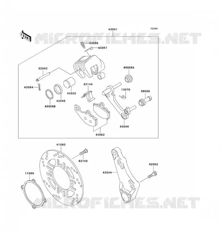 FREIN ARRIERE Kawasaki MOTOS 600 1994 ZZR600  ZX600-E2